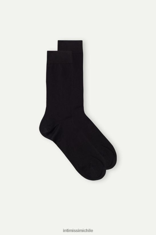Intimissimi calcetines cortos de algodón supima elástico hombres 019-negro medias L4BXFJ351