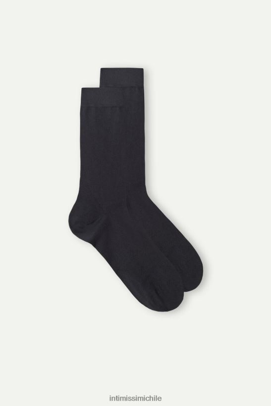 Intimissimi calcetines cortos de algodón supima elástico hombres 780-gris carbón medias L4BXFJ344