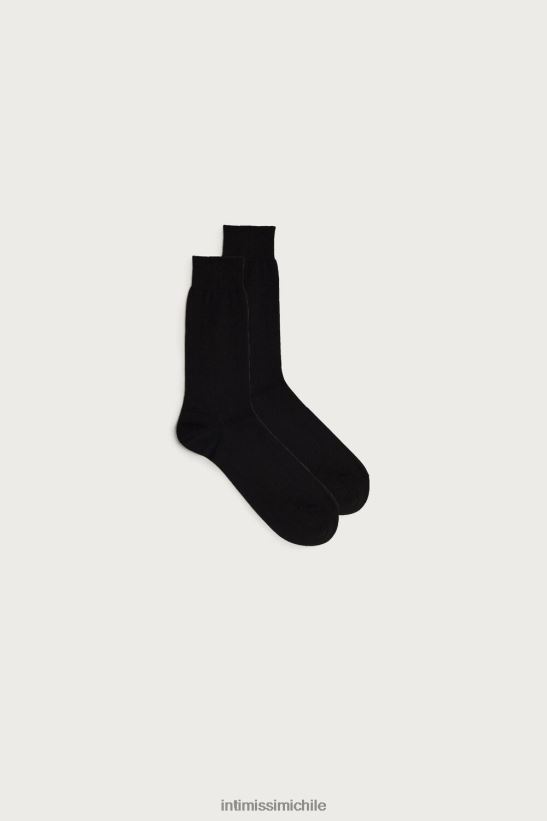 Intimissimi calcetines cortos de mezcla de algodón, seda y cachemira hombres 019-negro medias L4BXFJ379