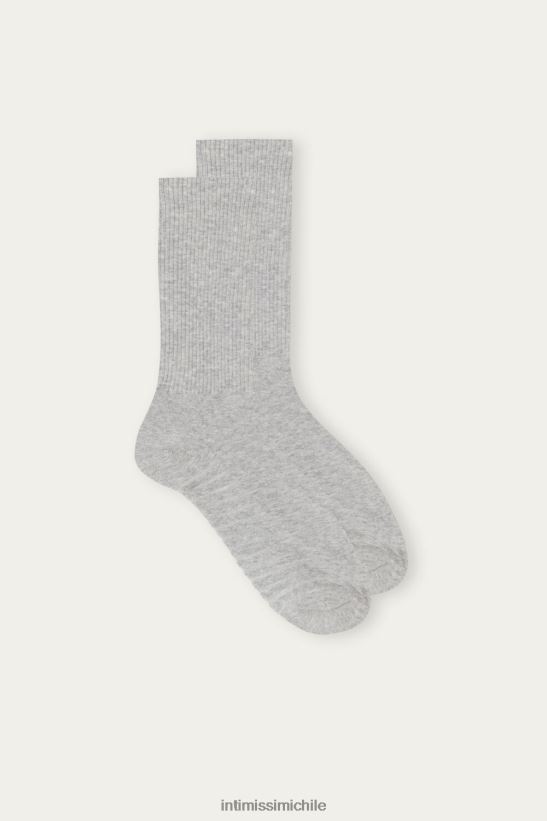 Intimissimi calcetines cortos de felpa de algodón hombres 2000-vellón gris medias L4BXFJ355