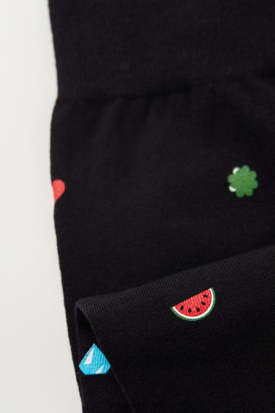 Intimissimi calcetines largos de algodón estampados hombres 199j-máquina de ranura-impresión negra medias L4BXFJ329