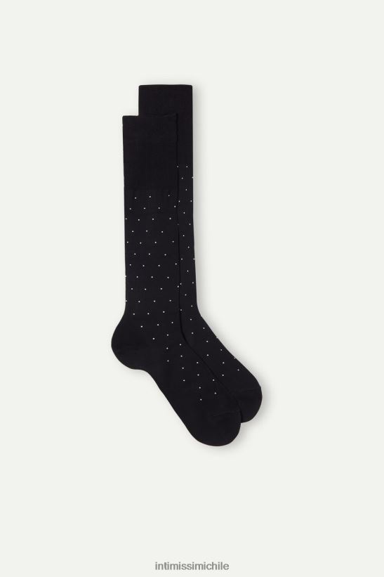 Intimissimi calcetines largos de algodón isla estampado hombres 062j-nero sello pois medias L4BXFJ338