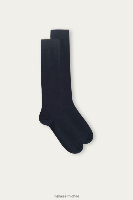 Intimissimi calcetines largos de algodón supima elásticos hombres 016-azul medias L4BXFJ352