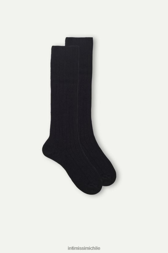 Intimissimi calcetines largos de canalé de cachemira y lana hombres 019-negro medias L4BXFJ350