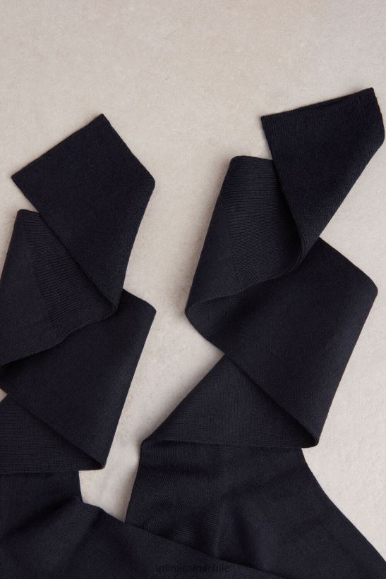 Intimissimi calcetines largos en mezcla de algodón, seda y cachemira hombres 016-azul medias L4BXFJ381