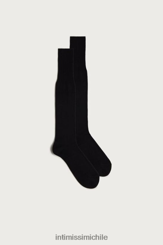 Intimissimi calcetines largos en mezcla de algodón, seda y cachemira hombres 019-negro medias L4BXFJ377