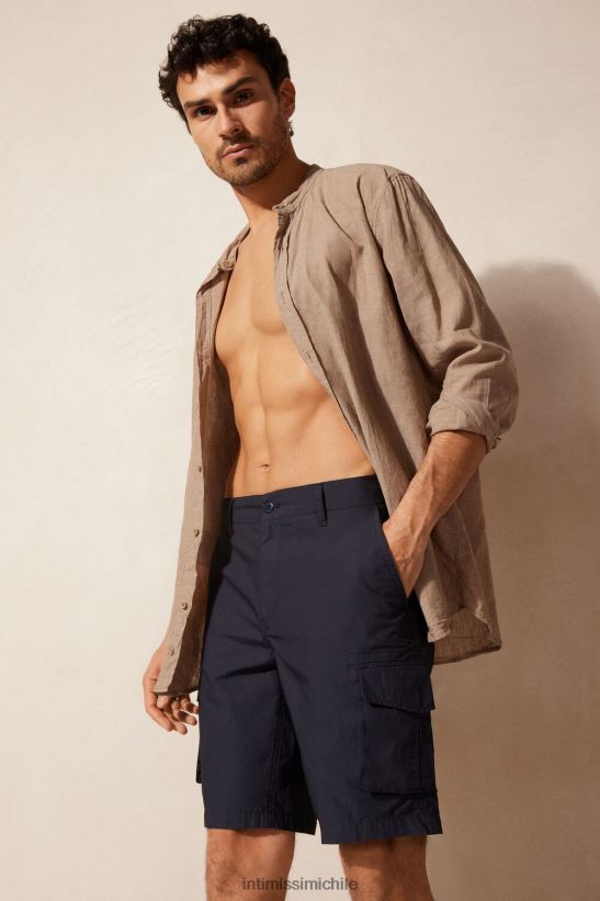 Intimissimi pantalones cortos de algodón hombres 7520-azul vestir L4BXFJ172