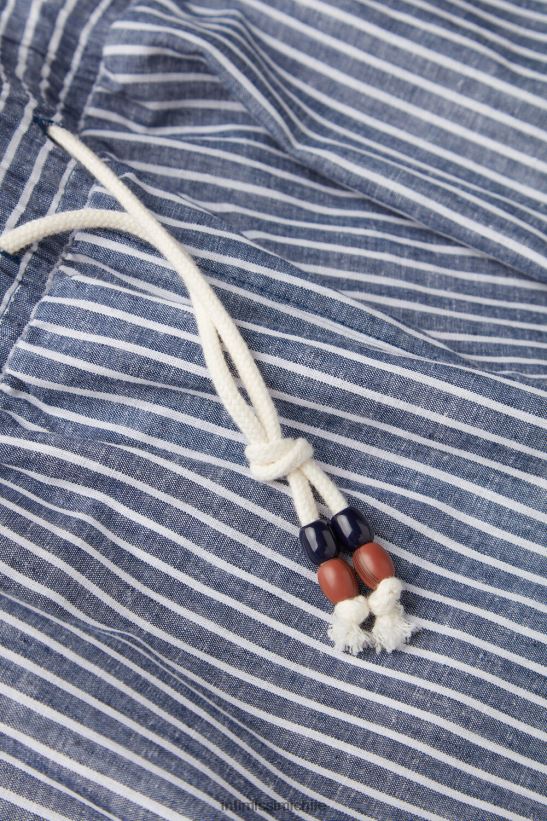 Intimissimi pantalones cortos de lino y algodón a rayas hombres 299j-azul rayas blancas vestir L4BXFJ160