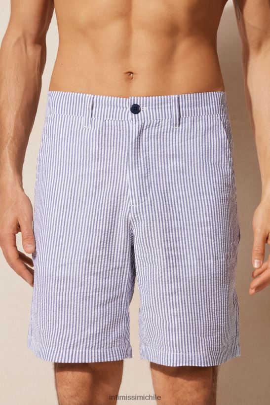 Intimissimi pantalones cortos de sirsaca hombres 304j-blanco/azul vestir L4BXFJ175