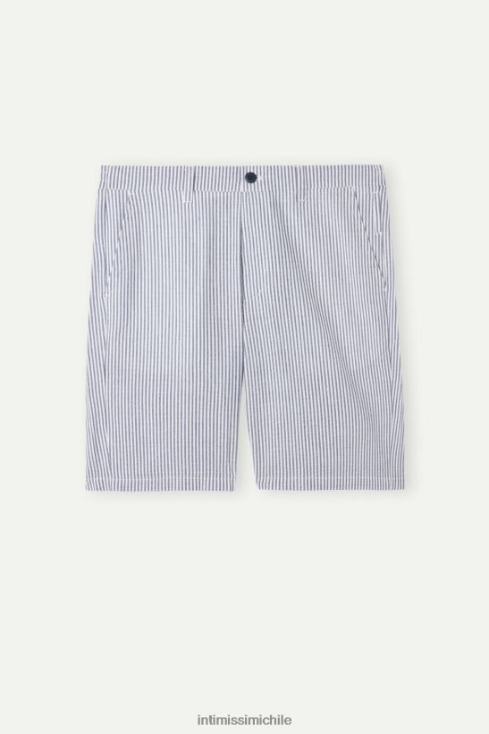 Intimissimi pantalones cortos de sirsaca hombres 304j-blanco/azul vestir L4BXFJ175