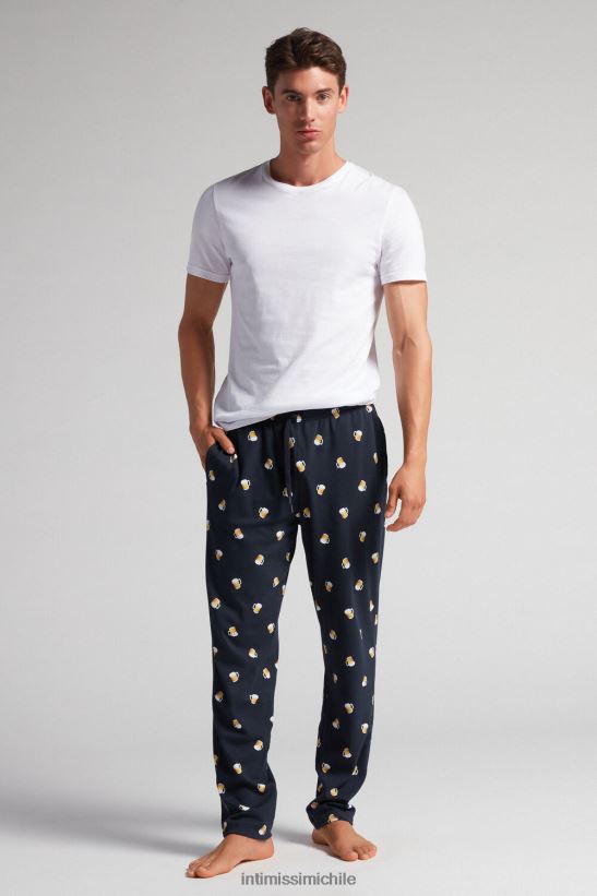 Intimissimi pantalones largos de algodón con estampado de cerveza hombres 369j-blu notte st.birre vestir L4BXFJ168