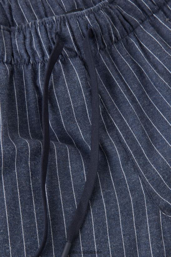 Intimissimi pantalones largos de mezclilla con estampado de rayas diplomáticas y tejido liso cepillado hombres 091j-tejano denim azul melange vestir L4BXFJ198