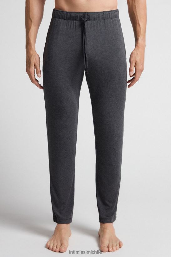 Intimissimi pantalones largos de seda y modal hombres 040-mezcla gris oscuro vestir L4BXFJ263