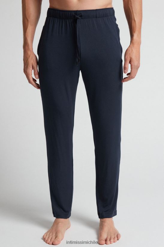 Intimissimi pantalones largos de seda y modal hombres 800-azul medianoche vestir L4BXFJ261
