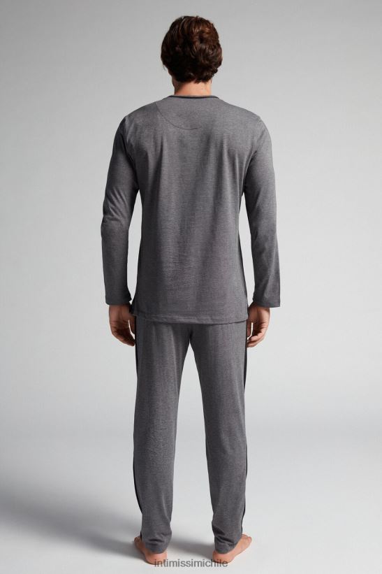Intimissimi pijama largo basico algodon supima hombres 5227-gris carbón melange vestir L4BXFJ307