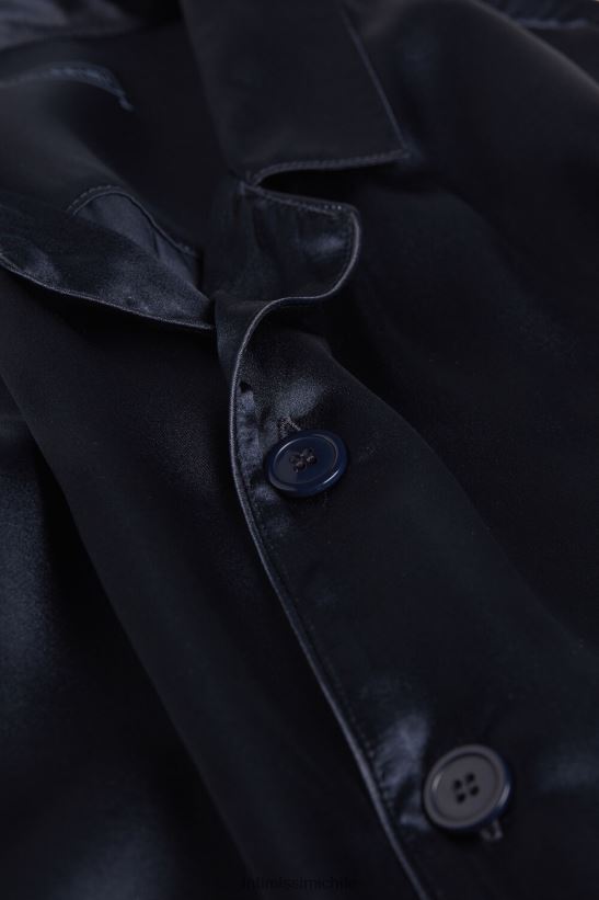 Intimissimi pijama largo de seda con ribetes hombres 800-azul medianoche vestir L4BXFJ308