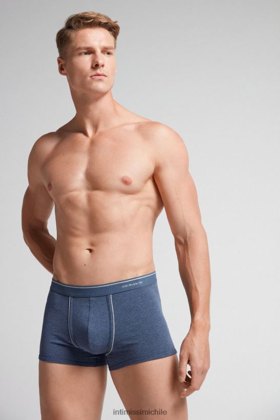 Intimissimi Boxers de algodón supima con cinturilla expuesta. hombres 081i-mezcla azul denim/mezcla gris claro ropa interior L4BXFJ129