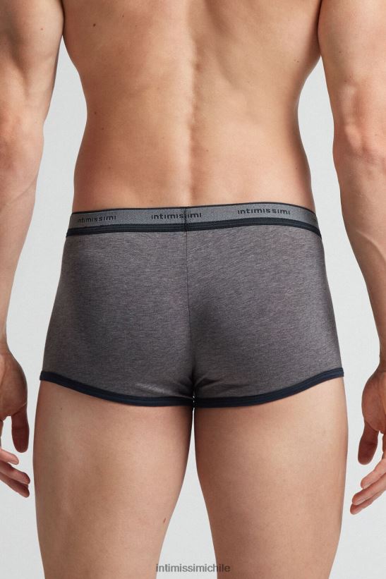 Intimissimi Boxers de algodón supima fresco natural con logo. hombres 080i-gris carbón melange/azul ropa interior L4BXFJ37