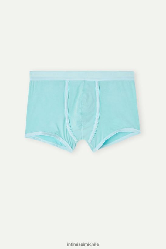 Intimissimi Boxers de algodón supima fresco natural con logo. hombres 321j-verde agua ropa interior L4BXFJ21