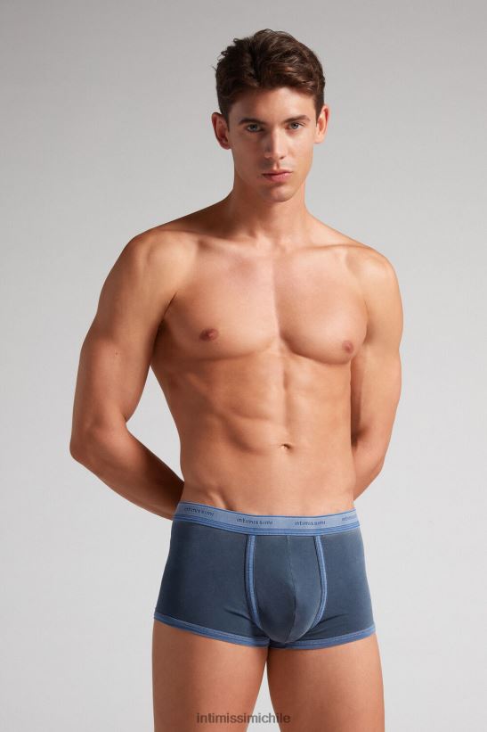 Intimissimi Boxers de algodón supima fresco natural con logo. hombres 394j-blu gas del ropa interior L4BXFJ6