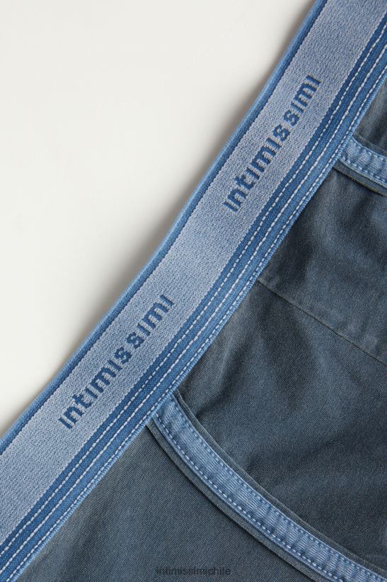 Intimissimi Boxers de algodón supima fresco natural con logo. hombres 394j-blu gas del ropa interior L4BXFJ6