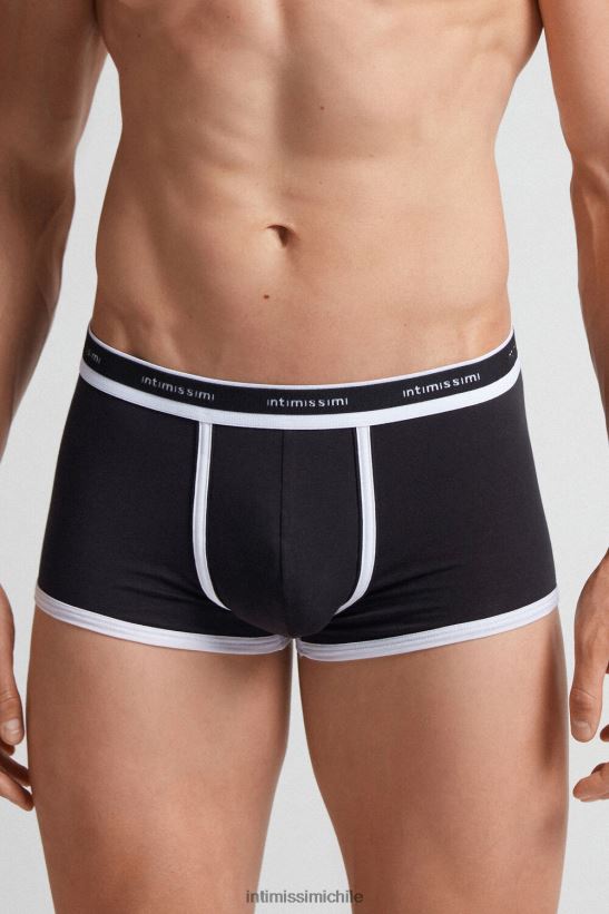 Intimissimi Boxers de algodón supima fresco natural con logo. hombres 661i-nero/blanco ropa interior L4BXFJ40