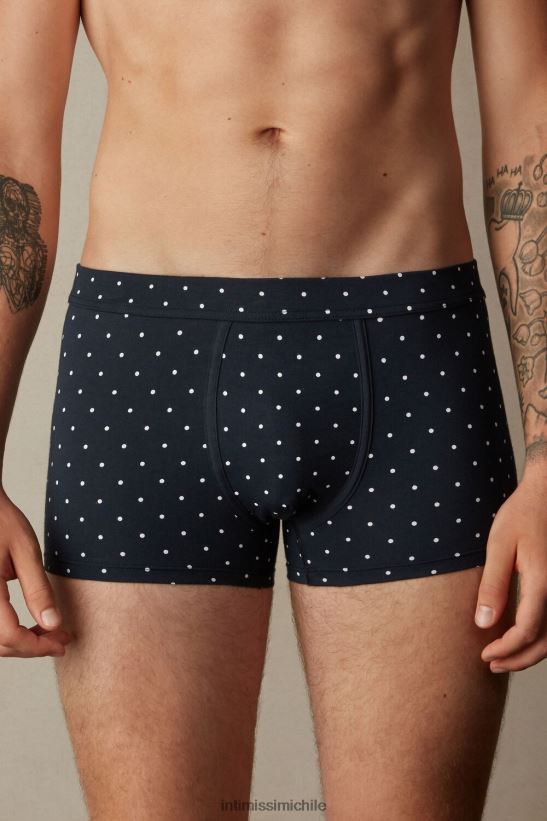 Intimissimi boxer de lunares de algodón supima elástico hombres 049j-estampado lunares azul medianoche ropa interior L4BXFJ66