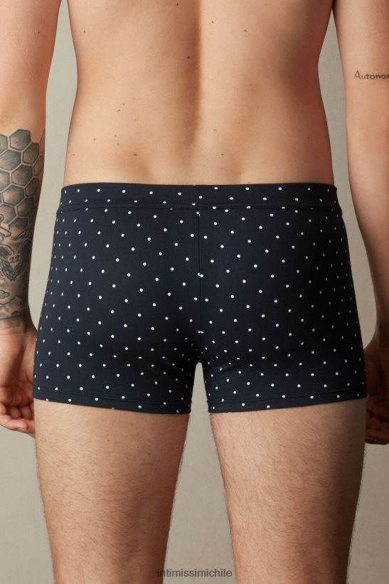 Intimissimi boxer de lunares de algodón supima elástico hombres 049j-estampado lunares azul medianoche ropa interior L4BXFJ66