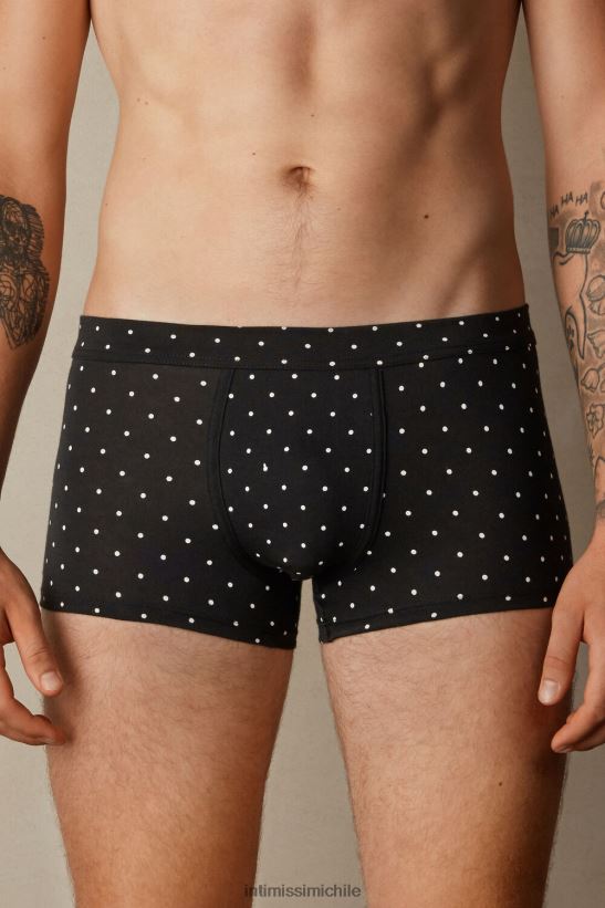 Intimissimi boxer de lunares de algodón supima elástico hombres 062j-nero sello pois ropa interior L4BXFJ64