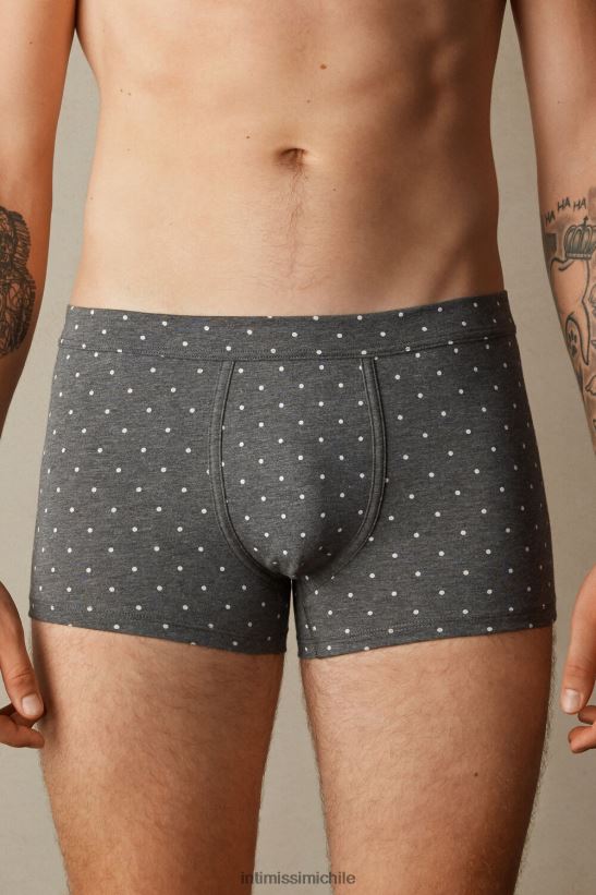 Intimissimi boxer de lunares de algodón supima elástico hombres 063j-estampado lunares gris antracita melange ropa interior L4BXFJ62