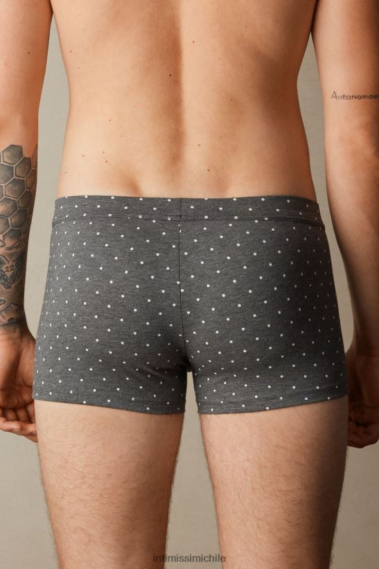 Intimissimi boxer de lunares de algodón supima elástico hombres 063j-estampado lunares gris antracita melange ropa interior L4BXFJ62
