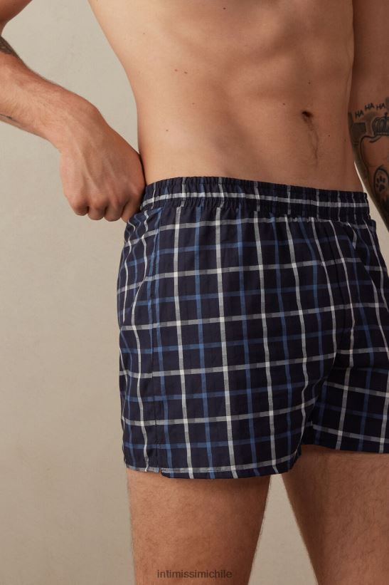 Intimissimi boxers con detalles estampados hombres 169j-cheque azul ropa interior L4BXFJ44
