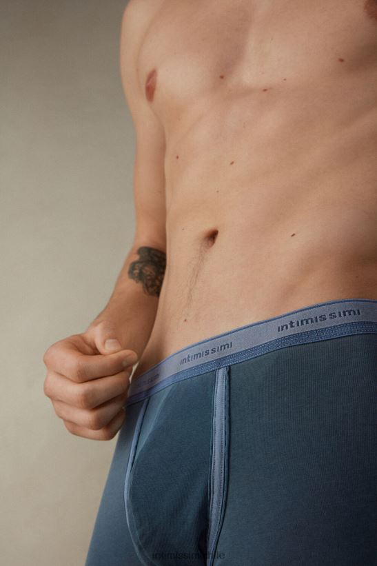 Intimissimi boxers de algodón supima elástico teñido en prenda hombres 864i-azul oscuro ropa interior L4BXFJ78
