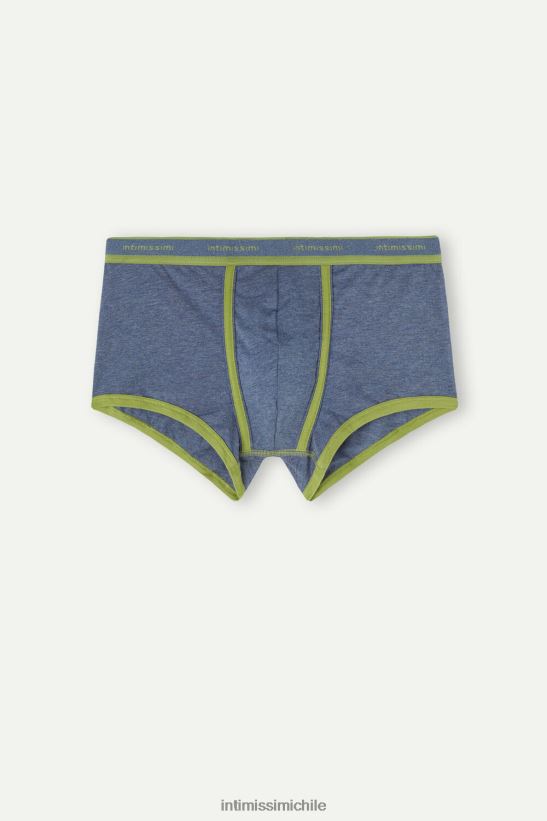 Intimissimi calzoncillos tipo bóxer de algodón supima elástico con detalle de logo hombres 129j-denim azul jaspeado/verde ropa interior L4BXFJ58