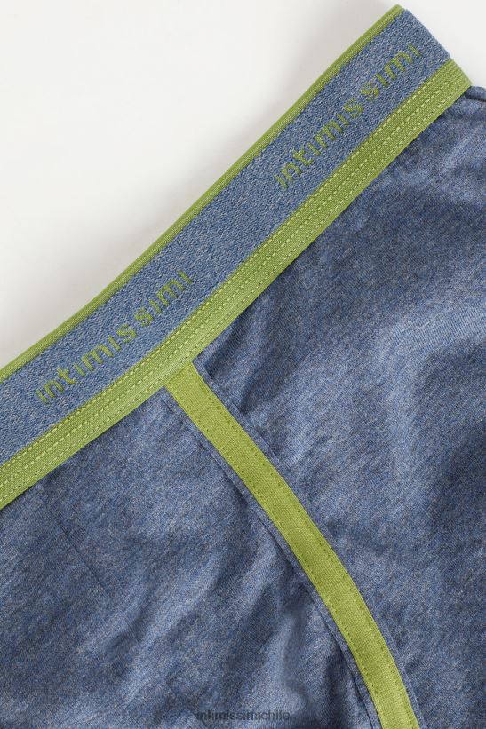 Intimissimi calzoncillos tipo bóxer de algodón supima elástico con detalle de logo hombres 129j-denim azul jaspeado/verde ropa interior L4BXFJ58