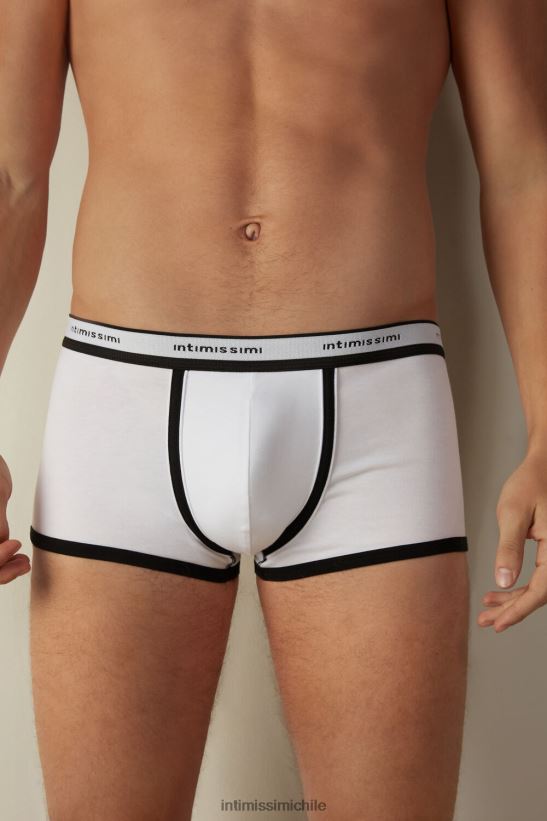 Intimissimi calzoncillos tipo bóxer de algodón supima elástico con detalle de logo hombres 143i-negro/blanco ropa interior L4BXFJ93