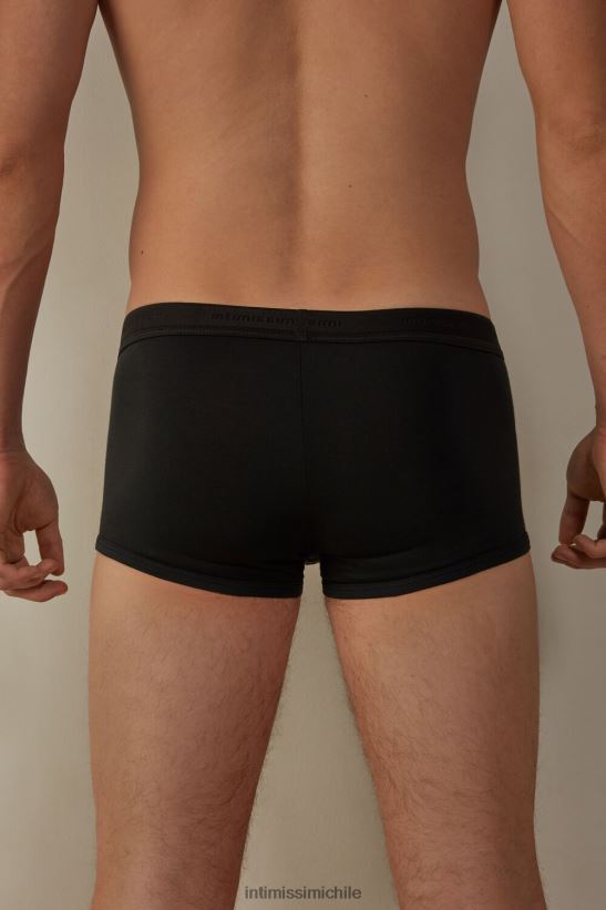 Intimissimi calzoncillos tipo bóxer de algodón supima elástico con detalle de logo hombres 386i-negro/negro ropa interior L4BXFJ115