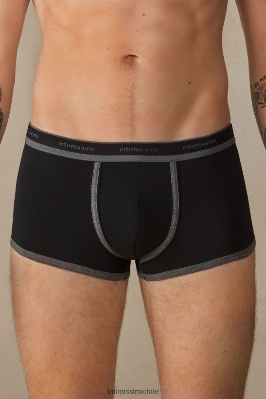 Intimissimi calzoncillos tipo bóxer de algodón supima elástico con detalle de logo hombres Mezcla 385i-negro/grafito ropa interior L4BXFJ116