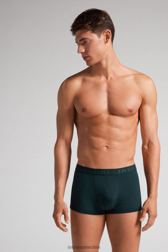 Intimissimi calzoncillos tipo bóxer de microfibra con logo hombres 132j-verde oscuro ropa interior L4BXFJ15
