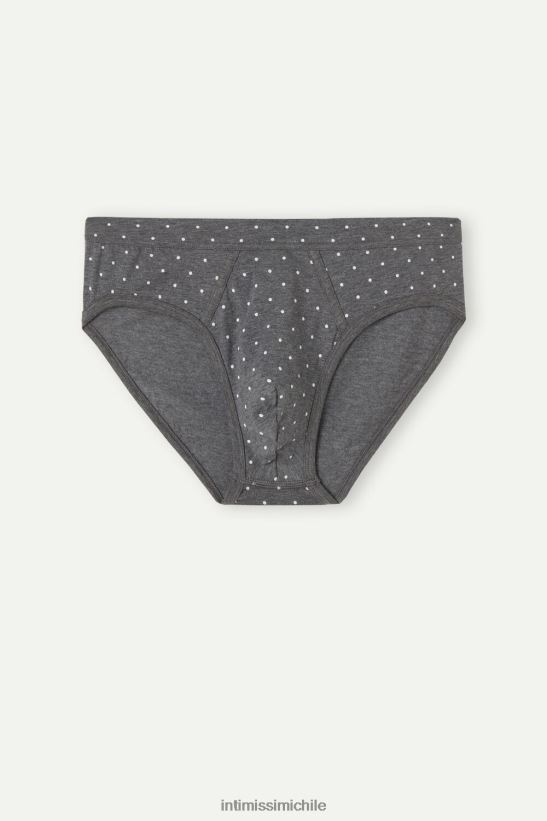Intimissimi braguita de algodón supima elástico con lunares hombres 063j-estampado lunares gris antracita melange ropa interior L4BXFJ63