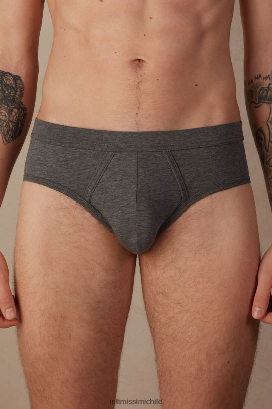 Intimissimi braguita de algodón supima fresco natural hombres 5227-gris carbón melange ropa interior L4BXFJ30