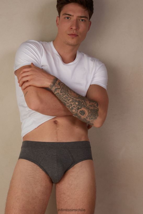 Intimissimi braguita de algodón supima fresco natural hombres 5227-gris carbón melange ropa interior L4BXFJ30