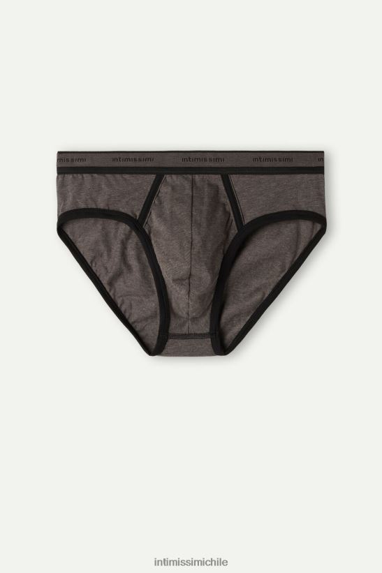 Intimissimi calzoncillos de algodón supima elástico con detalle de logo hombres 128j-marrón melange/negro ropa interior L4BXFJ61