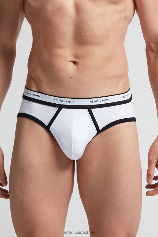 Intimissimi calzoncillos de algodón supima elástico con detalle de logo hombres 143i-negro/blanco ropa interior L4BXFJ92