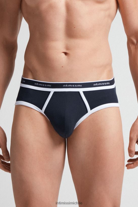 Intimissimi calzoncillos de algodón supima elástico con detalle de logo hombres 3481-azul medianoche/blanco ropa interior L4BXFJ107