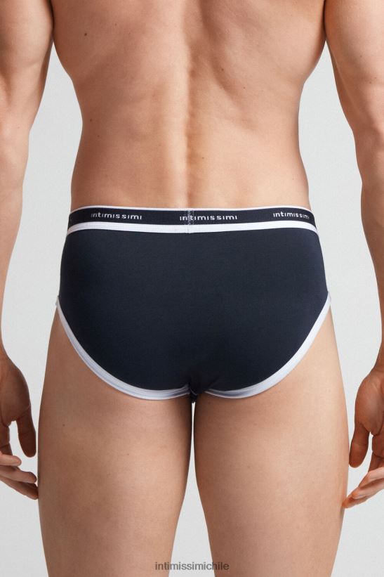 Intimissimi calzoncillos de algodón supima elástico con detalle de logo hombres 3481-azul medianoche/blanco ropa interior L4BXFJ107