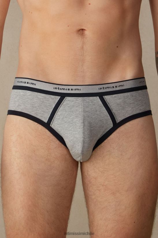 Intimissimi calzoncillos de algodón supima elástico con detalle de logo hombres 387i-mezcla gris claro / azul medianoche ropa interior L4BXFJ111