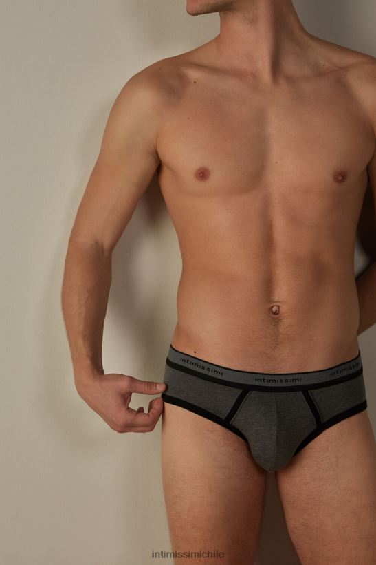 Intimissimi calzoncillos de algodón supima elástico con detalle de logo hombres 543i-mezcla gris grafito/negro ropa interior L4BXFJ85