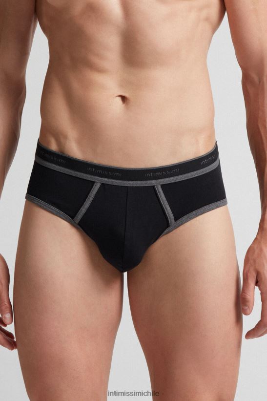 Intimissimi calzoncillos de algodón supima elástico con detalle de logo hombres Mezcla 385i-negro/grafito ropa interior L4BXFJ112