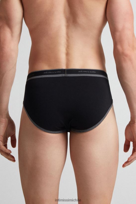 Intimissimi calzoncillos de algodón supima elástico con detalle de logo hombres Mezcla 385i-negro/grafito ropa interior L4BXFJ112
